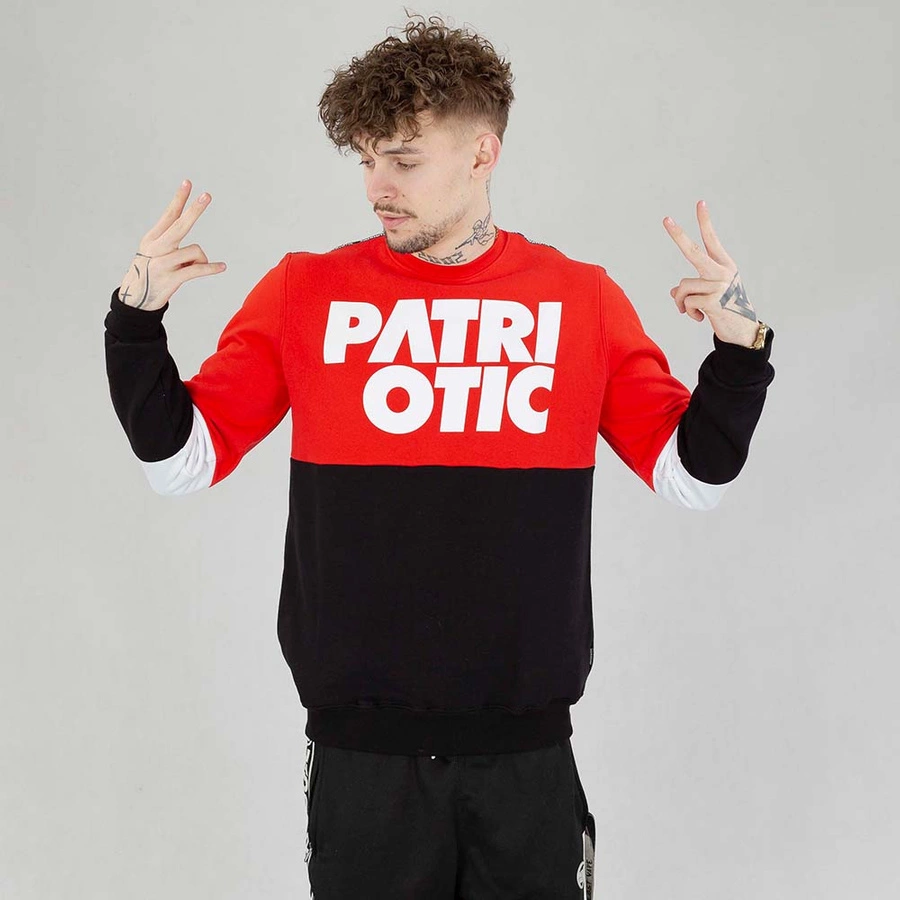 Bluza Patriotic Crewneck Cls Line biało czarno czerwona