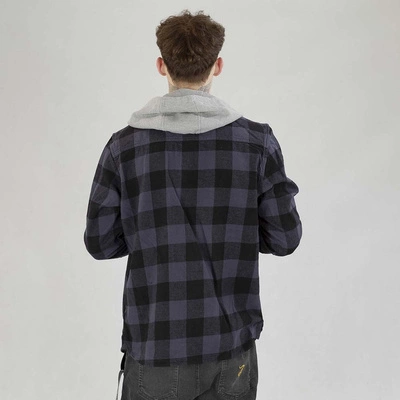 Koszula Pit Bull Z Kapturem Flanelowa Woodson szaro czarna