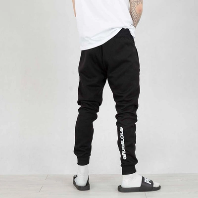 Spodnie dresowe Grube Lolo Napis Kółko Tył Pion 62 czarne