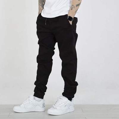 Spodnie Jogger Grube Lolo Dymek Back Haft czarno białe