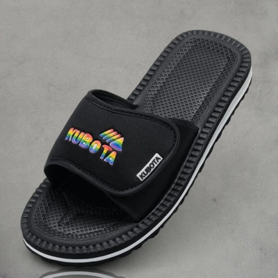 Kubota Klapki Rzep Tęczowe czarne