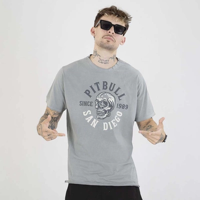 Koszulka Pit Bull Skull Logo szara