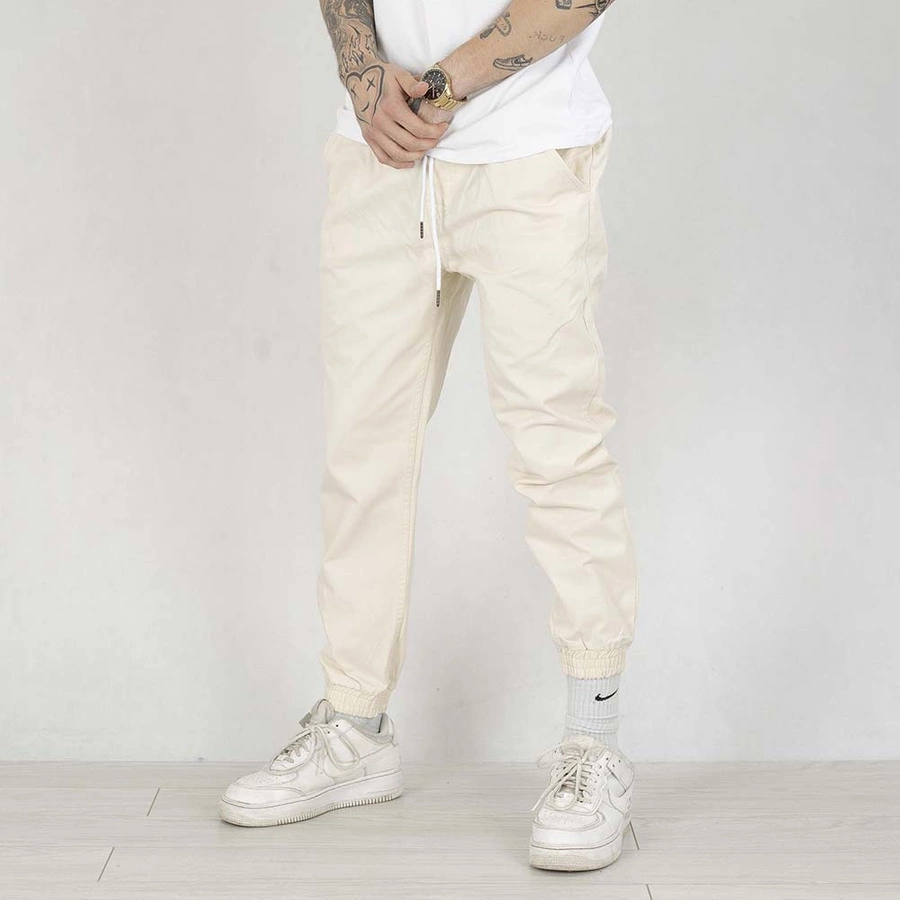 Spodnie Mass Jogger Pants Tapered Fit Signature 2.0 kremowe