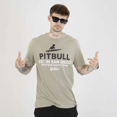 Koszulka Pit Bull Surfing Dog szarozielona