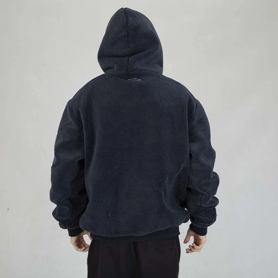 Kurtka Zimowa MASS Hoodie Patch Teddy granatowa