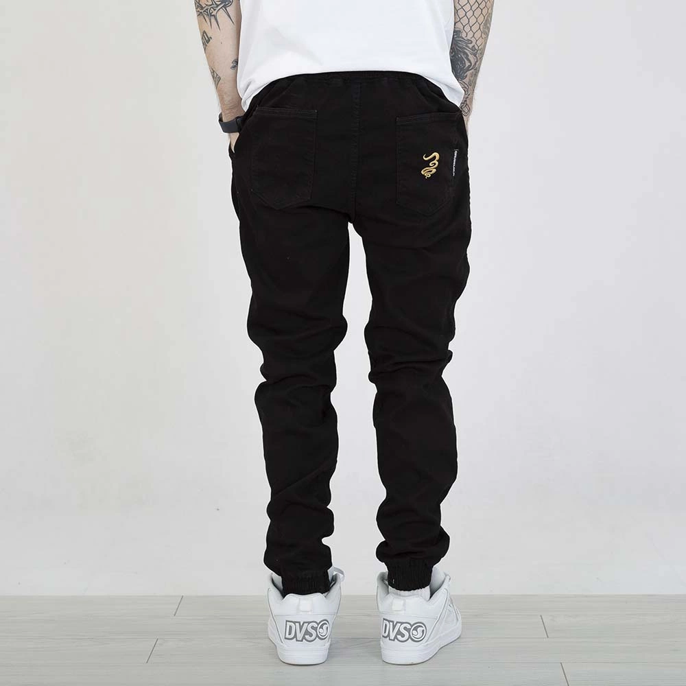 Spodnie Grube Lolo Dymek Back Haft czarno złote