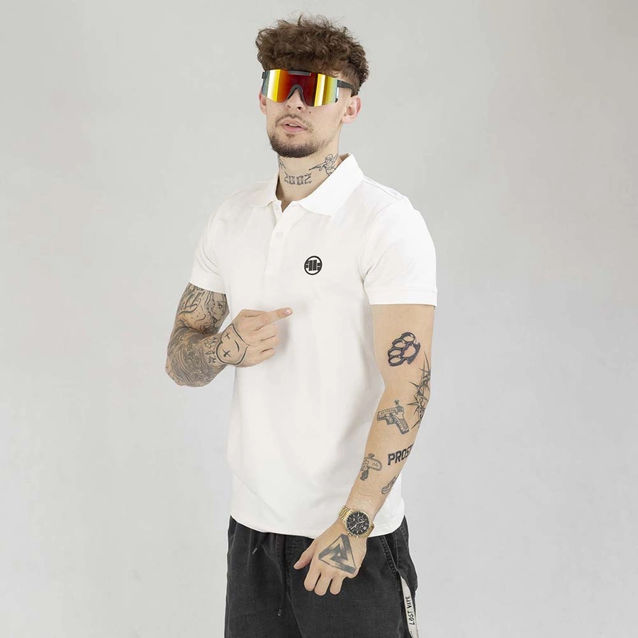 Koszulka Polo Pit Bull Jersey Slim Fit Small Logo biała