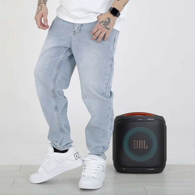 Spodnie Tapered Prosto Serif niebieskie