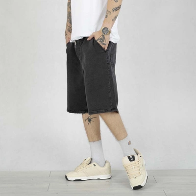 Krótkie Spodenki SSG Jeans SSG Skin Badge czarny sprany jeans