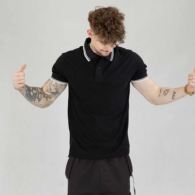 Koszulka Polo Niemaloga Stripes czarno biała