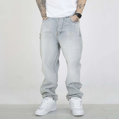 Spodnie Baggy I8 Denim BAG100 jasne niebieskie