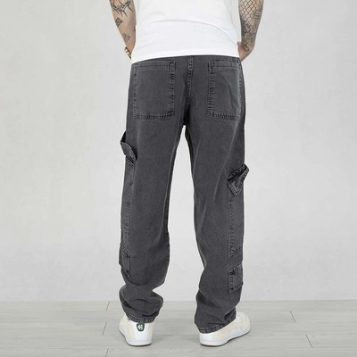 Spodnie I8 Denim Baggy Cargo BAG03 dark grey jeasnowe
