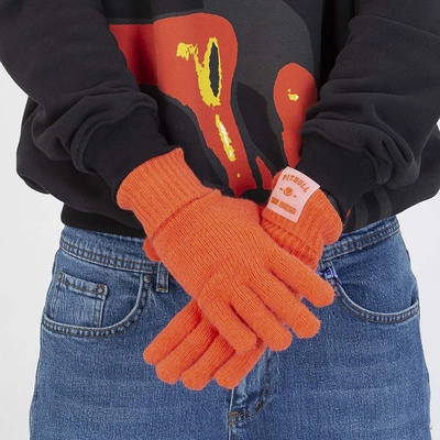 Rękawiczki materiałowe Love PB pomarańczowe