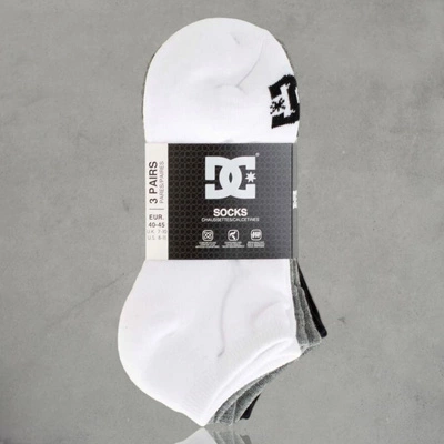 Skarpety DC Shoes DC Ankle 3PAK ADYAA03187-KVJ8 białe czarne szare