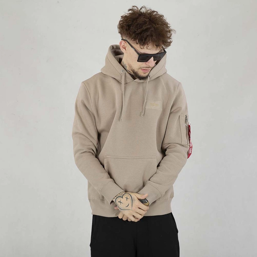 Bluza Alpha Industries Hoodie Back Print 178318 beżowa