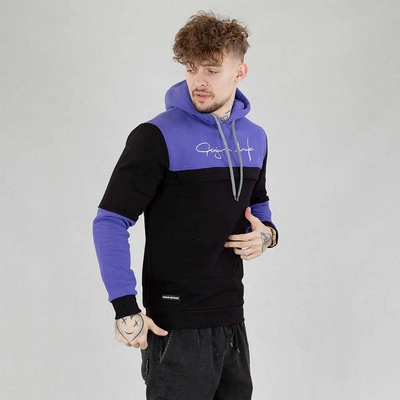 Bluza Ganja Mafia Hoodie Podpis Pocket czarno fioletowa