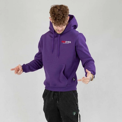 Bluza Hoodie Red Eyes King fioletowo biała