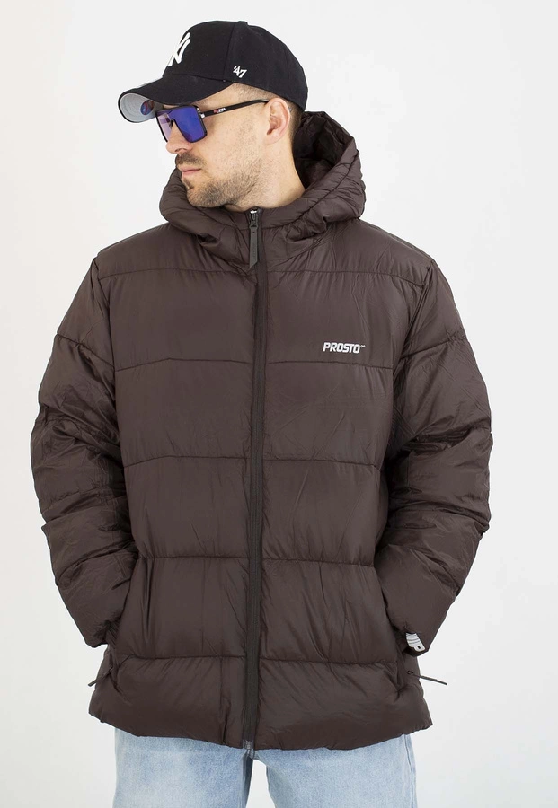 Kurtka Prosto Puffer 404 ciemna brązowa