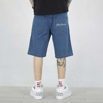 Krótkie Spodenki Mass Baggy Fit Initials Jeans niebieskie