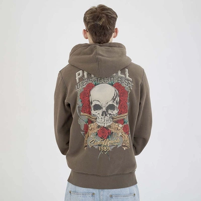 Bluza Pit Bull Hoodie ZIP Santa Muerte szarobrązowa