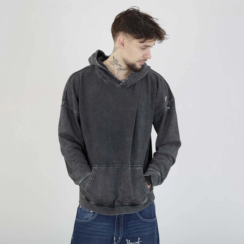 Bluza Stoprocent Hoodie Haft Bark Small czarna sprana