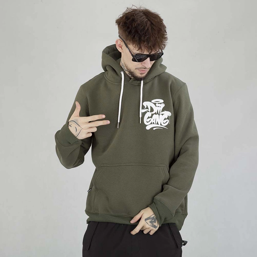 Bluza Hoodie Diil Tag Spray zielono biała