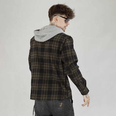 Koszula Pit Bull Flanelowa Woodson oliwkowo czarna