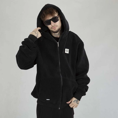 Kurtka Zimowa Mass Hoodie ZIP Patch Teddy czarna