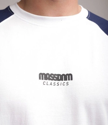 Mass Classics Small Logo Longsleeve Biały/Granatowy