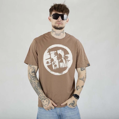 Koszulka Pit Bull Logo Palms brązowa