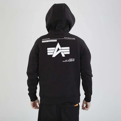 Bluza Alpha Industries Hoodie Label Backprint 258333 czarna