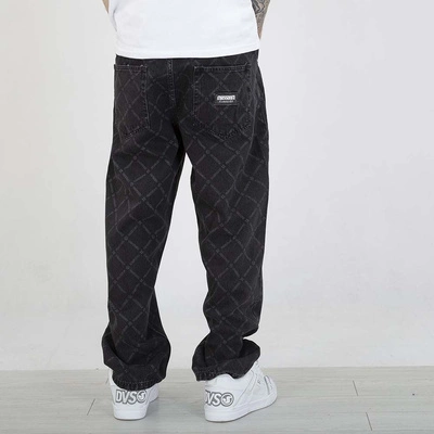 Spodnie Mass Jeans Extra Baggy Fit Monogram czarne sprane