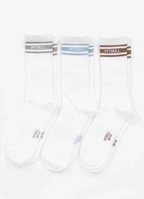 Skarpety Pit Bull High Crew Hilltop Thin 3pak białe