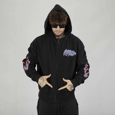 Bluza Hoodie ZIP Forgotten Faces Flowered Skull czarna