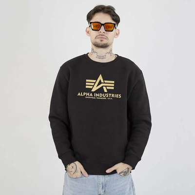 Bluza Alpha Industries Crewneck Basic Carbon 146311 czarno złota
