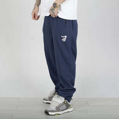 Spodnie Dresowe Grube Lolo Logo Dymek niebieskie