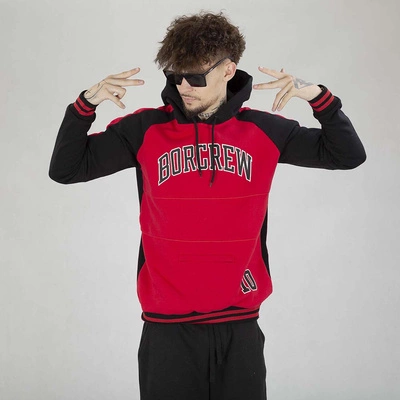 Bluza Hoodie Biuro Ochrony Rapu REGLAN BULLS czerwono-czarna