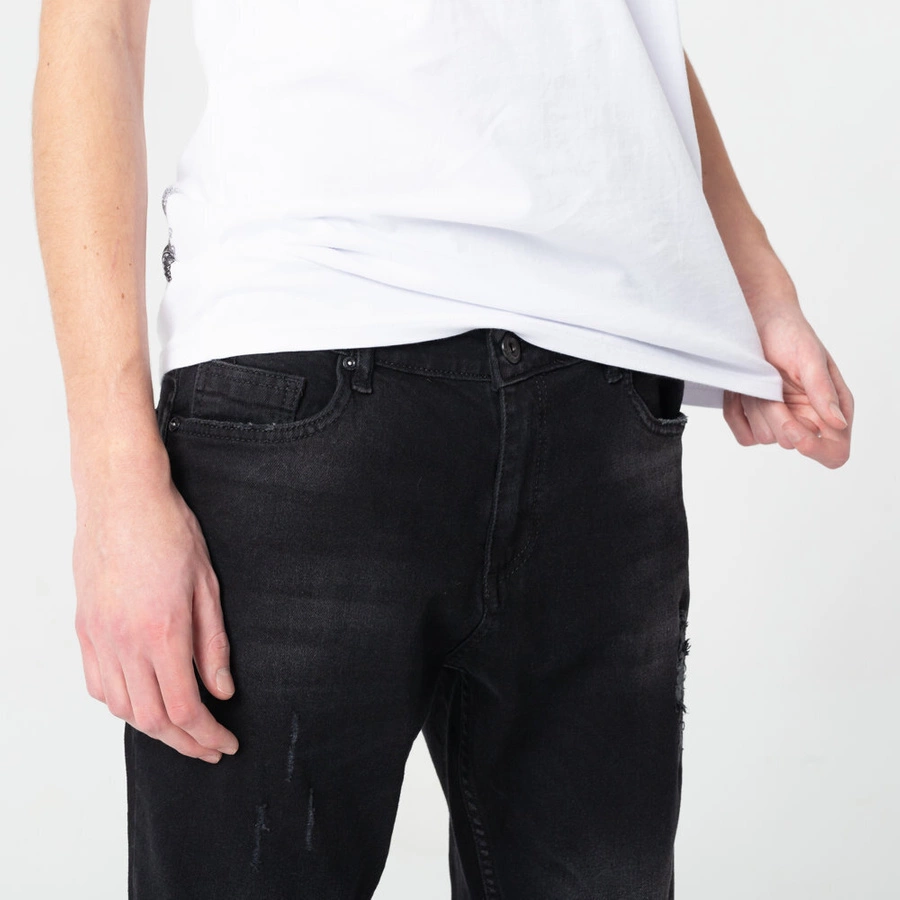 Spodnie Jeansowe skinny El Polako Heavy Washed Black