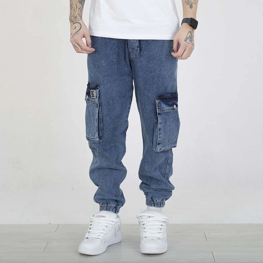 Spodnie Jogger I8 Denim BOY54 Cargo jasne niebieskie