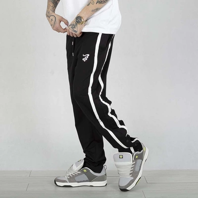 Spodnie Dresowe Grube Lolo Logo Lampas czarne