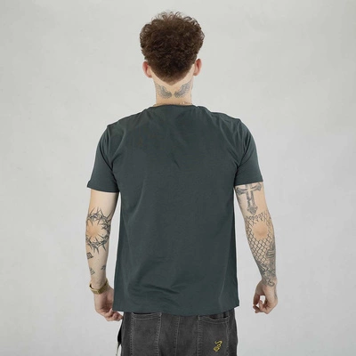 Koszulka Alpha Industries Basic T ML 118533 czarna  ciemno zielona