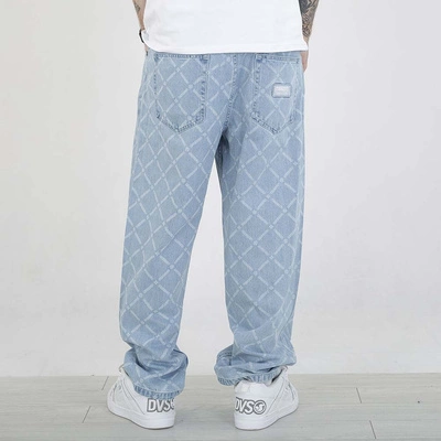 Spodnie Mass Jeans Extra Baggy Fit Monogram jasne niebieskie