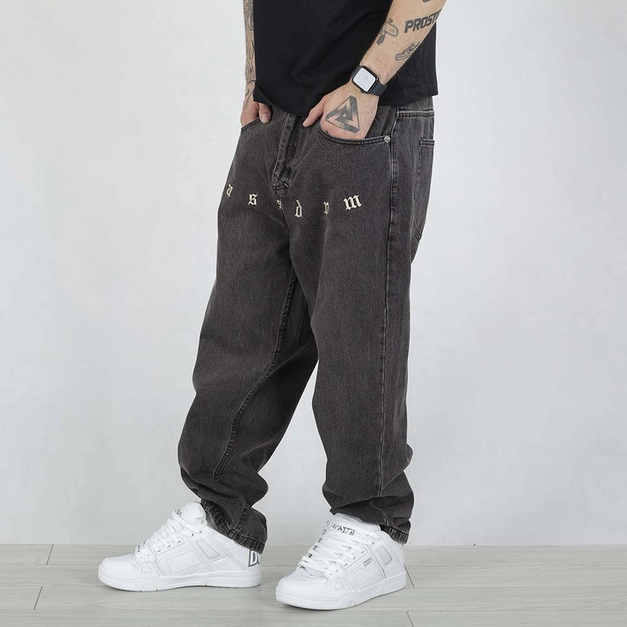 Spodnie Mass Jeans Extra Baggy Fit Bergen czarny sprany