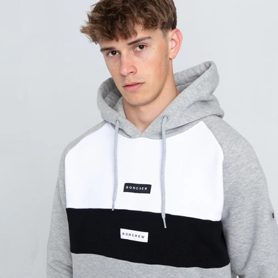 Biuro Ochrony Rapu BORCREW LINES Bluza z kapturem Szary