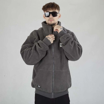 Kurtka Zimowa MASS ZIP Patch Teddy szara