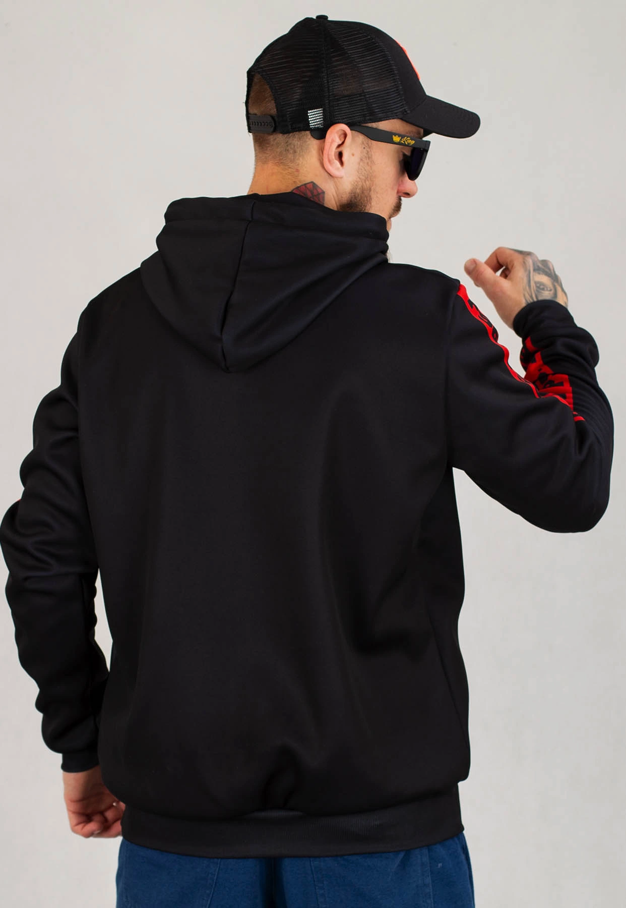 Bluza Dudek P56 Hoodie Lion Football czarno czerwona