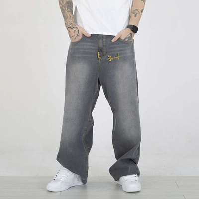 Spodnie Stoprocent Baggy Washed Black czarne sprane