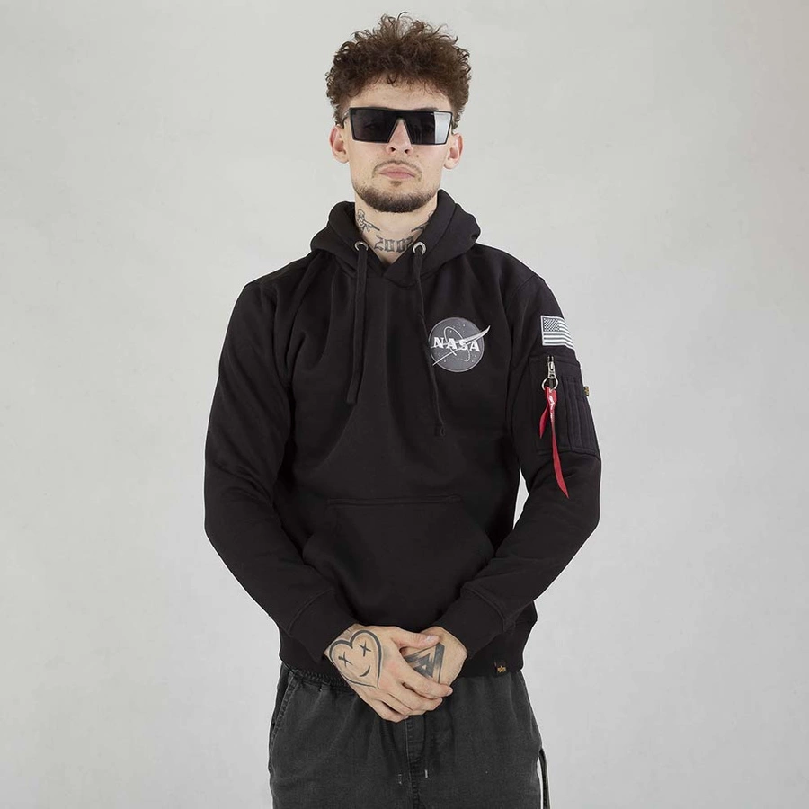 Bluza Alpha Industries Hoodie Space Shuttle 178317 czarna