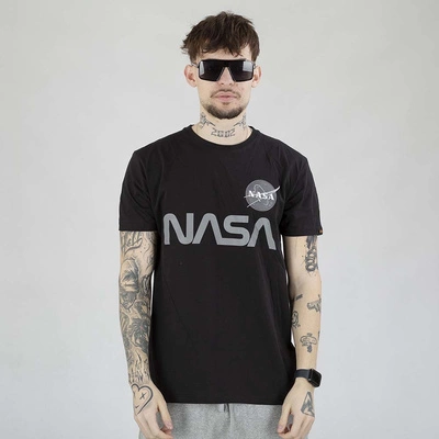 Koszulka Alpha Industries NASA Reflective 178501 czarna
