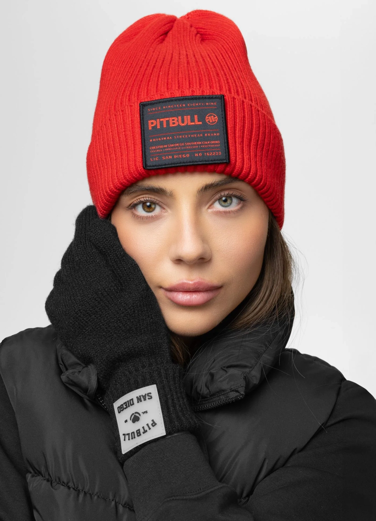 Rękawiczki materiałowe Love PB czarne